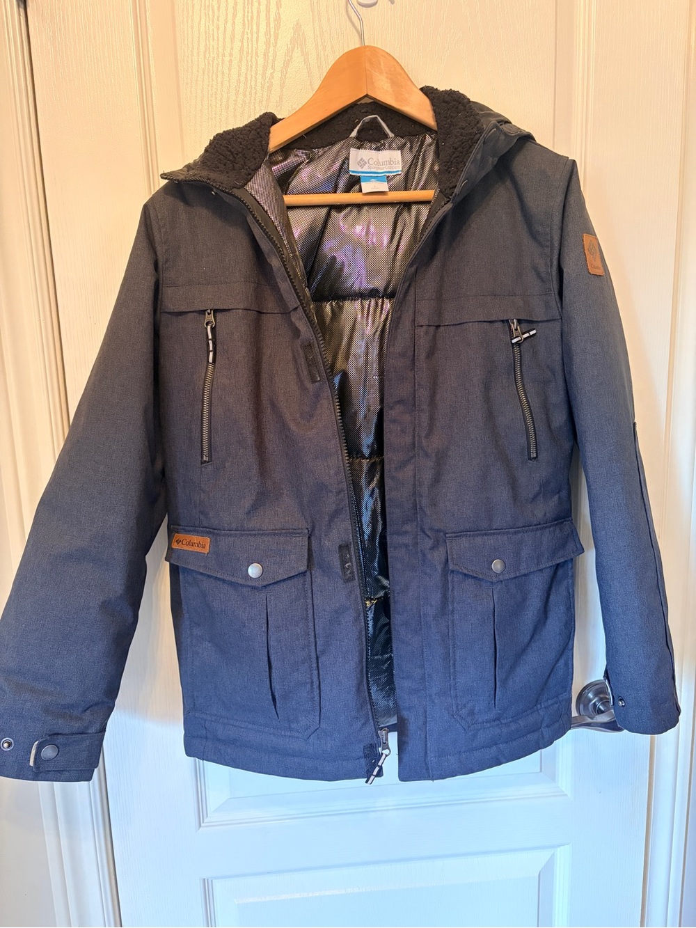 Columbia Kids Dark Blue Hooded Puffer Jacket